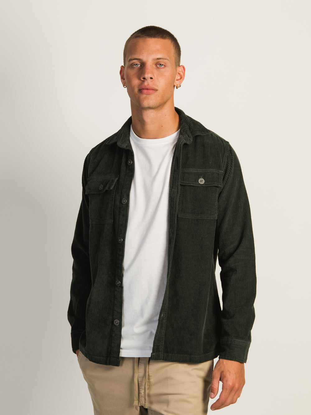 KOLBY CORD OVERSHIRT - FOREST