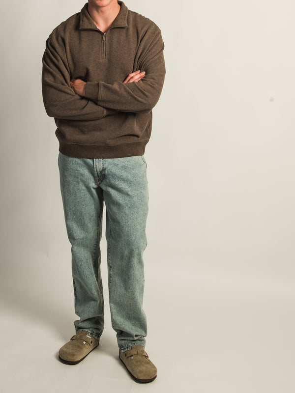 KOLBY RELAXED FIT QUARTER ZIP - CHOCOLATE