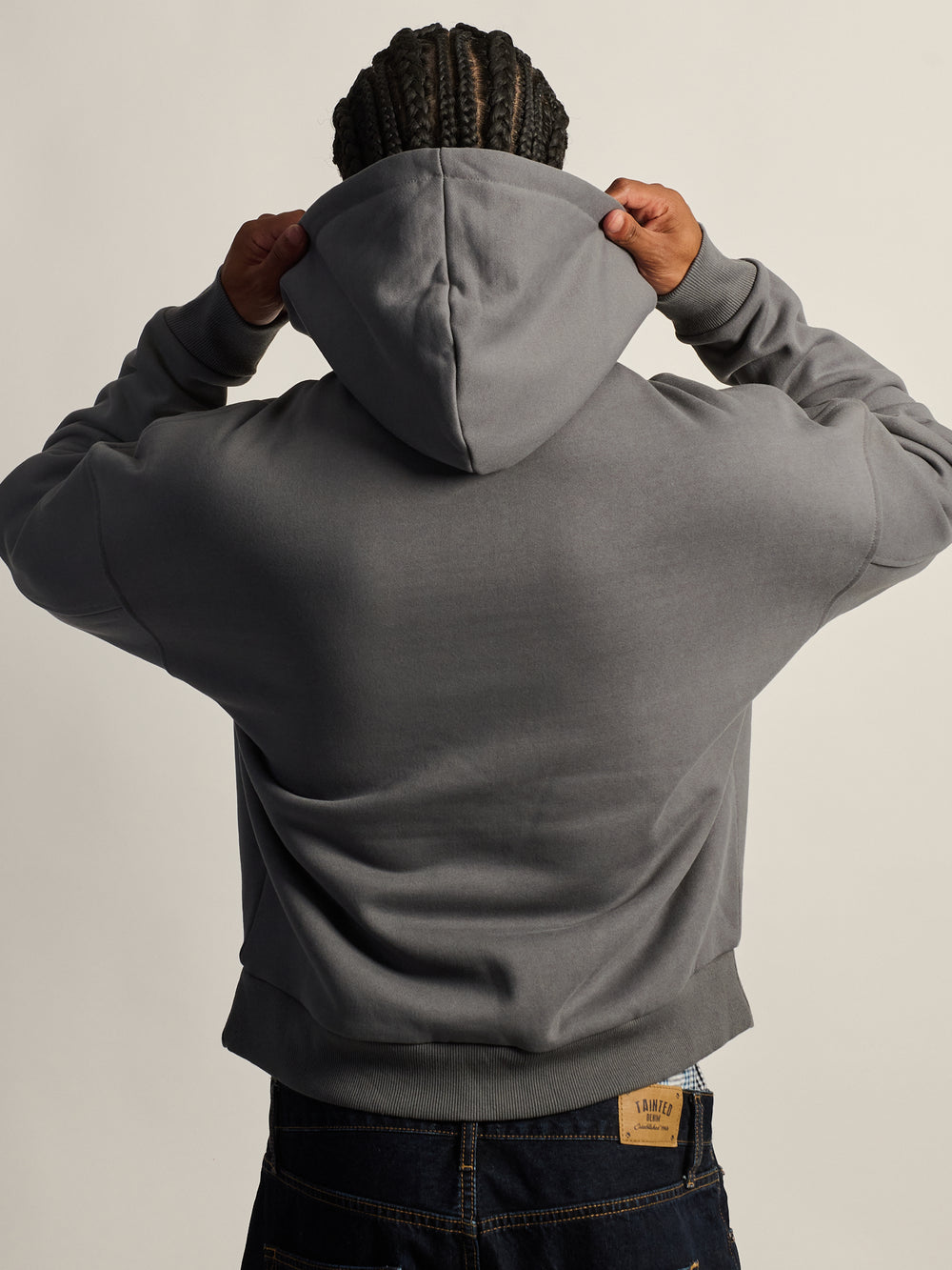 KOLBY SHORT CUT HEAVYWEIGHT ZIP - UP HOODIE - CHARCOAL