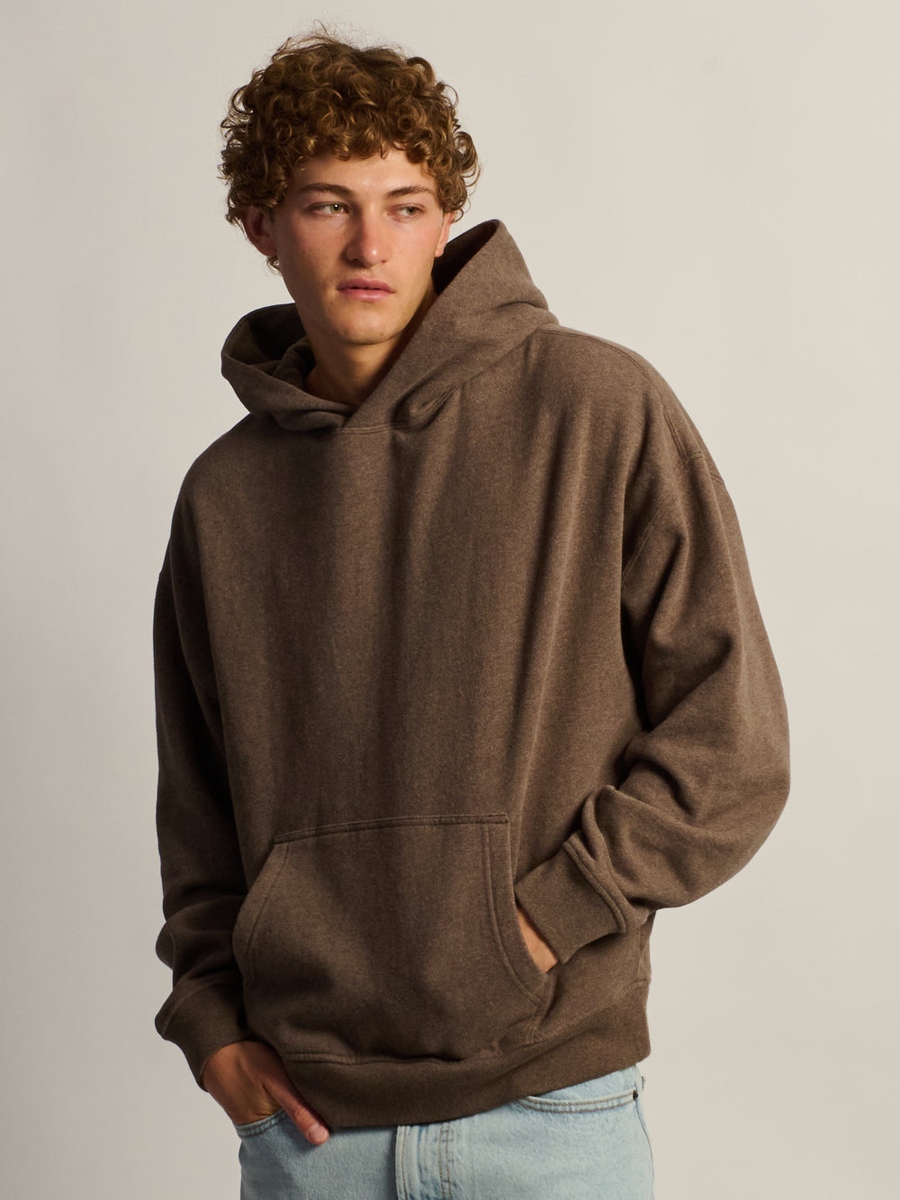 KOLBY RELAXED FIT HOODIE - HEATHER CHOCOLATE