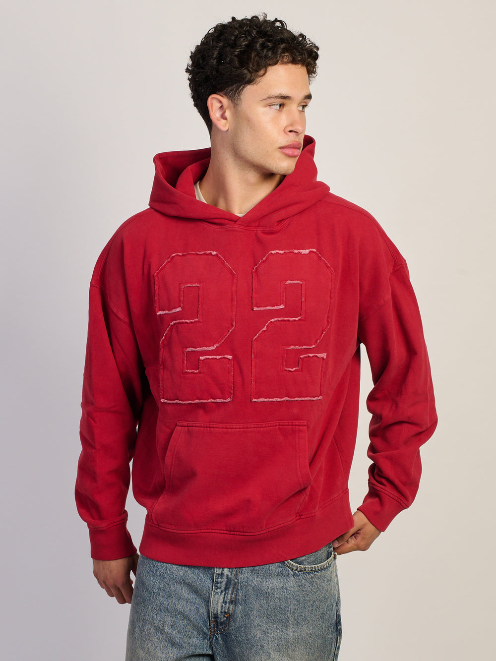 KOLBY RELAXED FIT HOODIE - RED