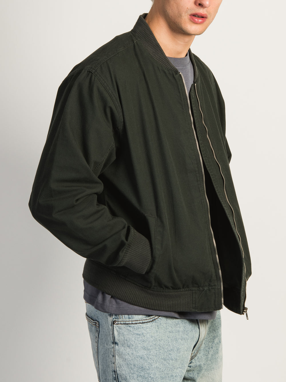 KOLBY CANVAS BOMBER - BLACK