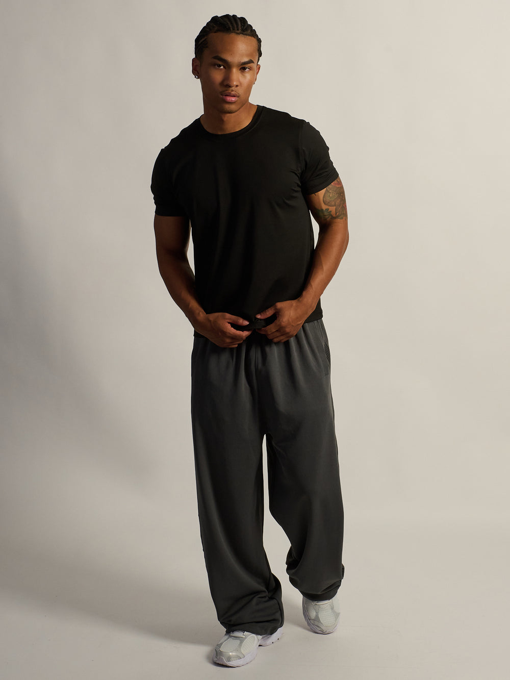 KOLBY SUPER BAGGY KNIT PANT - CHARCOAL