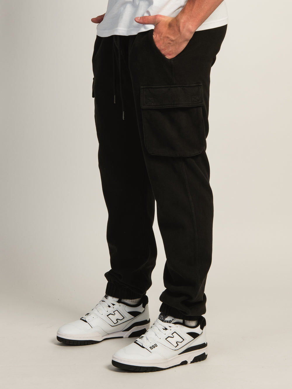 KOLBY VINTAGE WASH CARGO JOGGER - BLACK