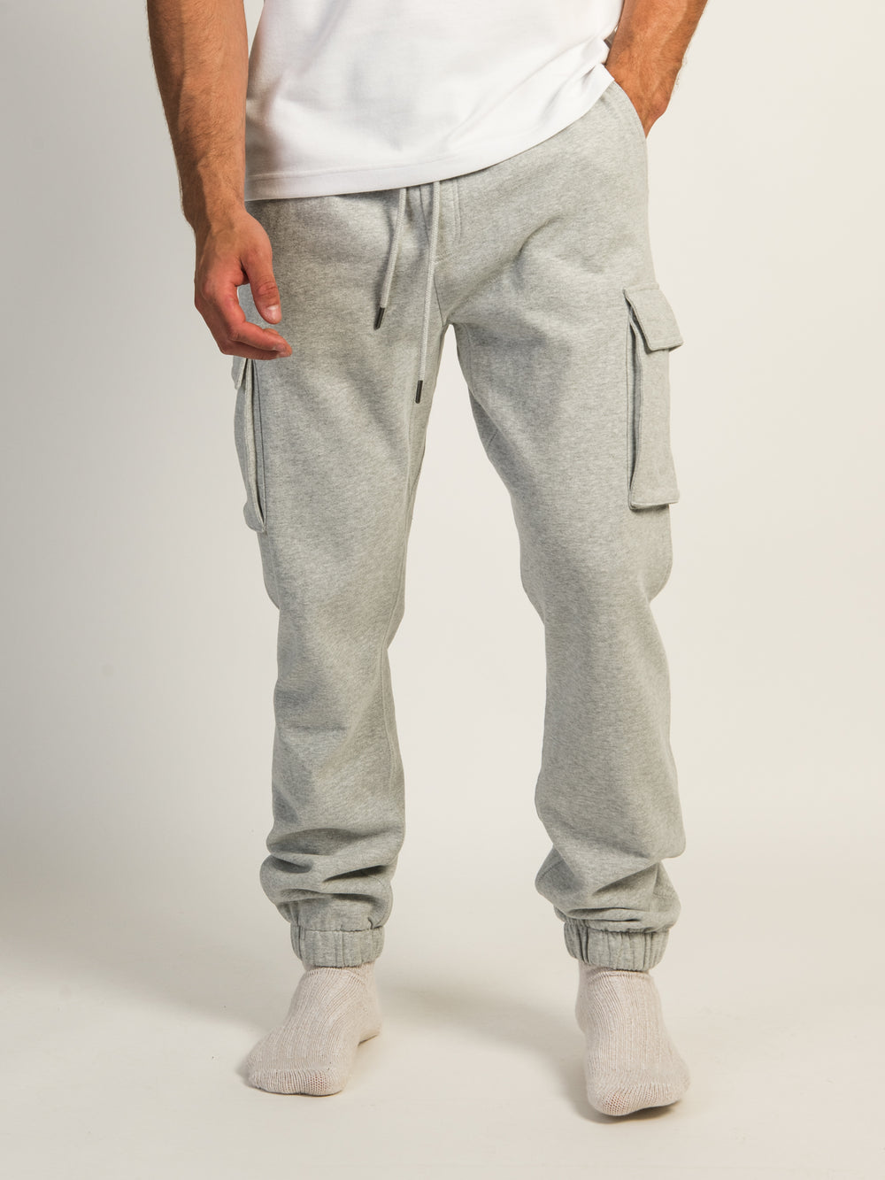 KOLBY VINTAGE WASH CARGO JOGGER - HEATHER GREY