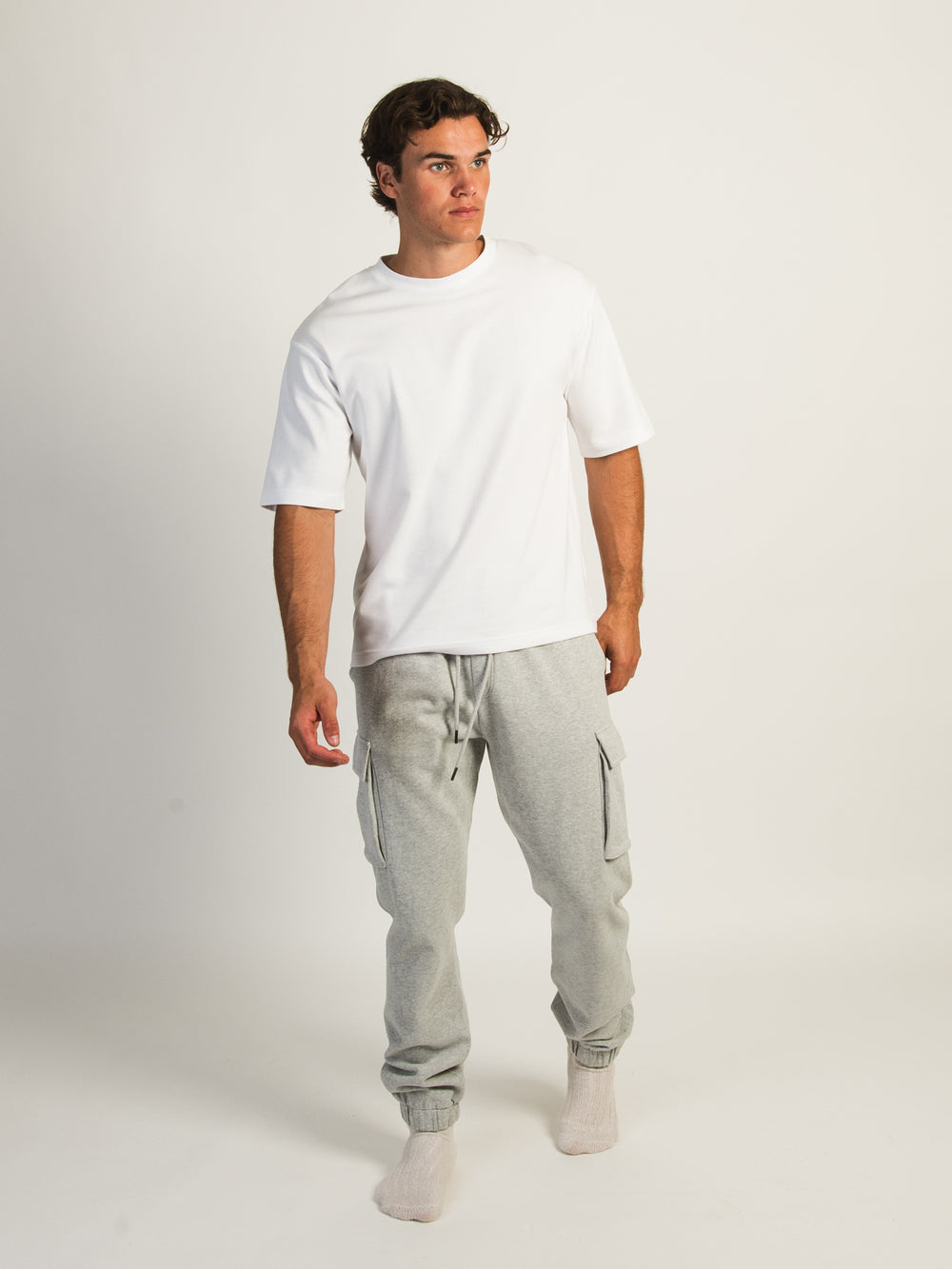 KOLBY VINTAGE WASH CARGO JOGGER - HEATHER GREY