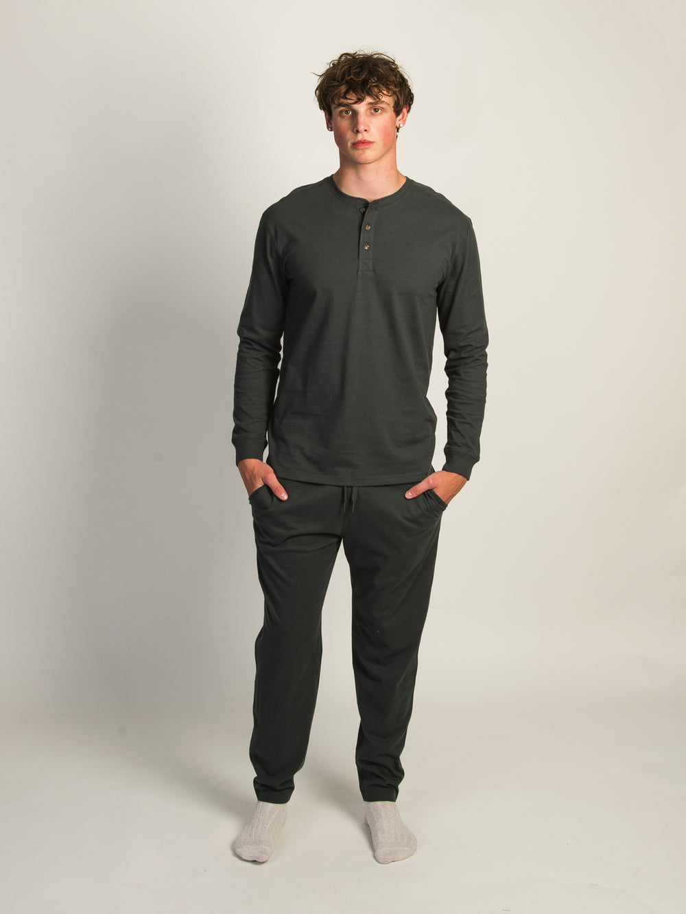 KOLBY SUEDED LOUNGE PANT - ASH