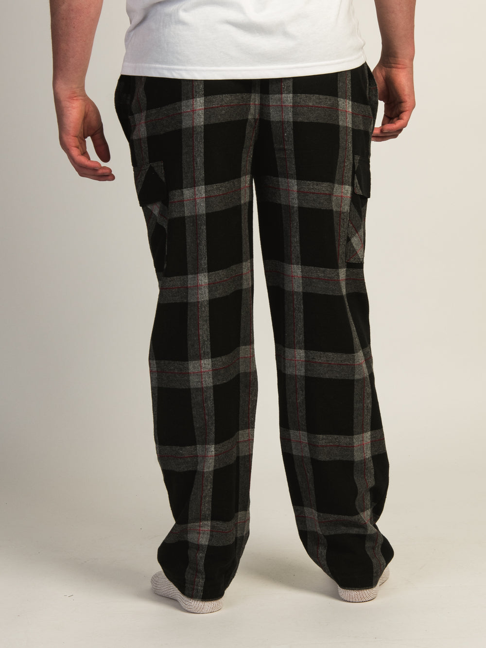 KOLBY THOMAS CARGO PLAID PANT - BLACK