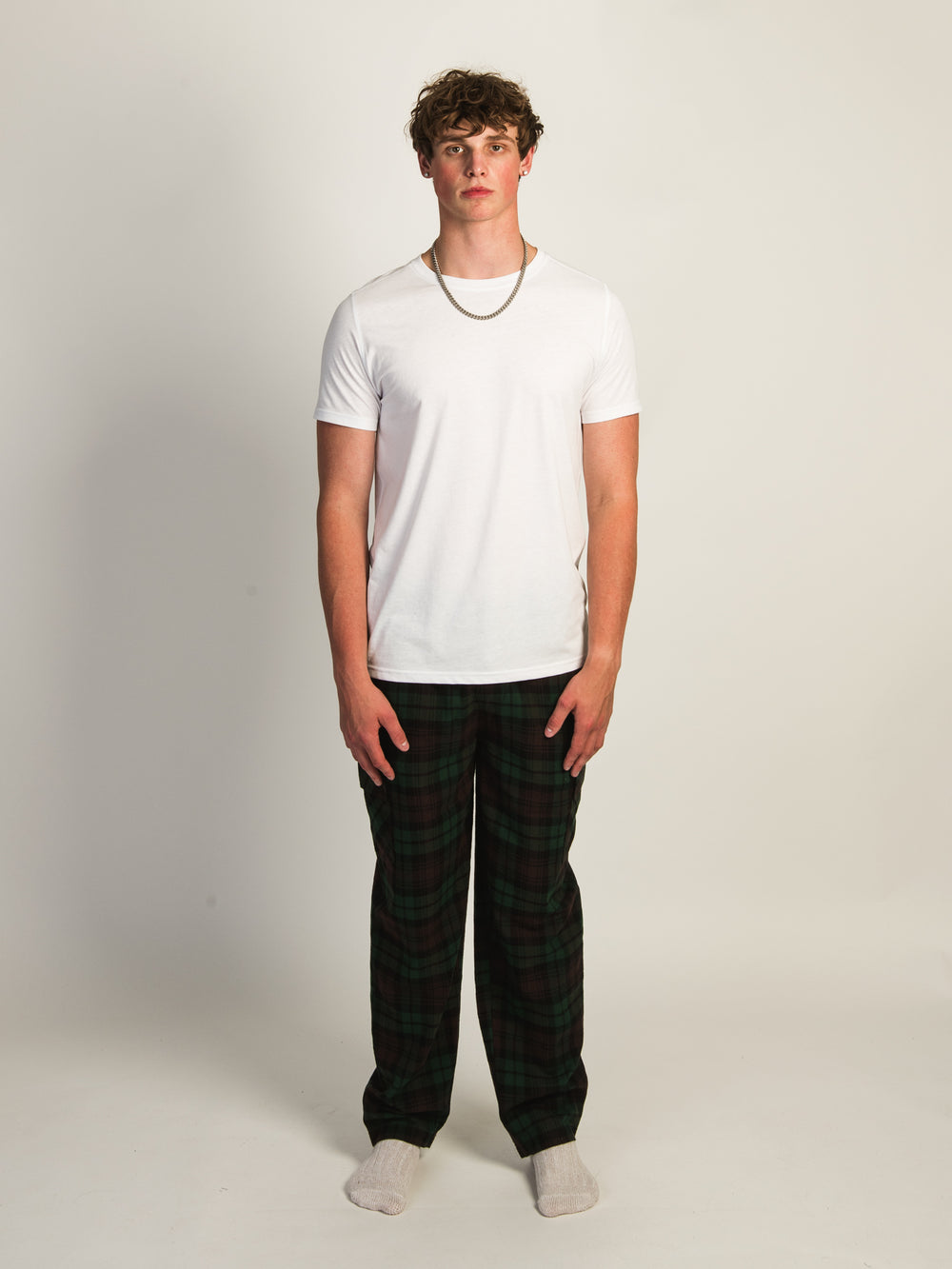 KOLBY THOMAS CARGO PLAID PANT - GREEN