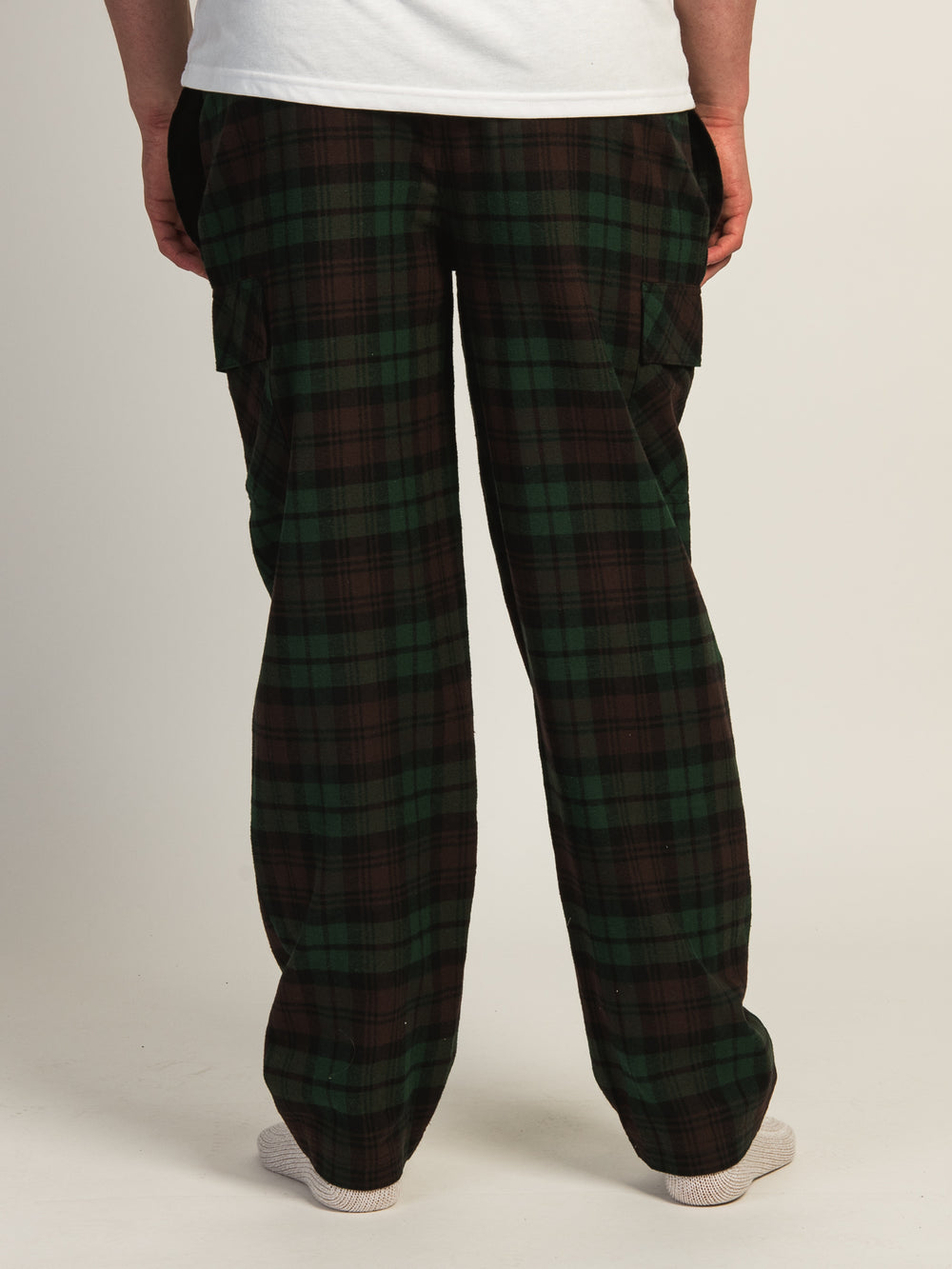 KOLBY THOMAS CARGO PLAID PANT - GREEN