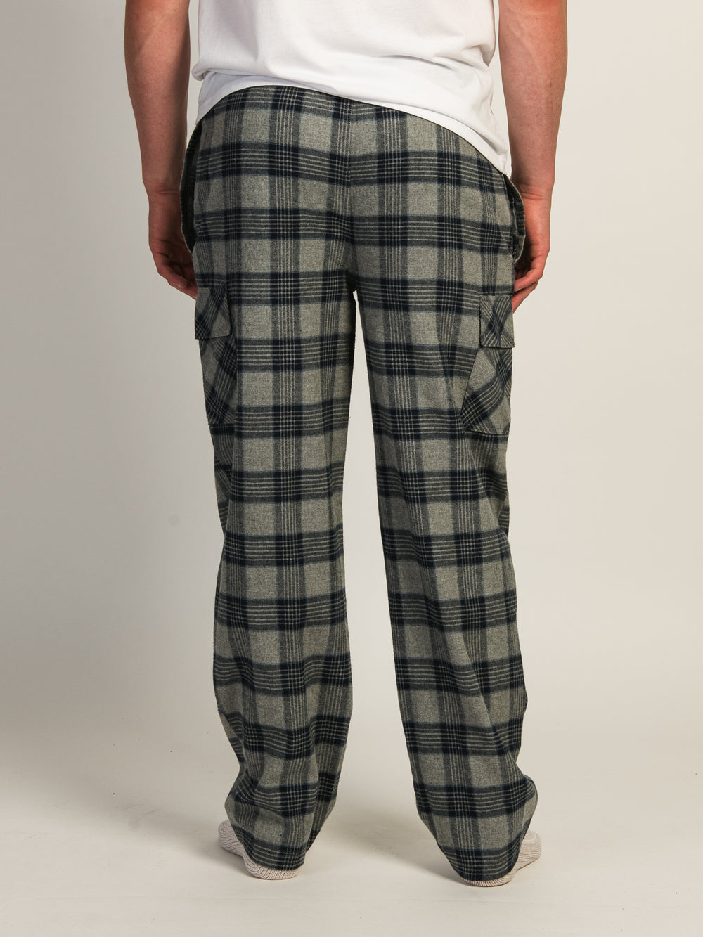 KOLBY THOMAS CARGO PLAID PANT - GREY