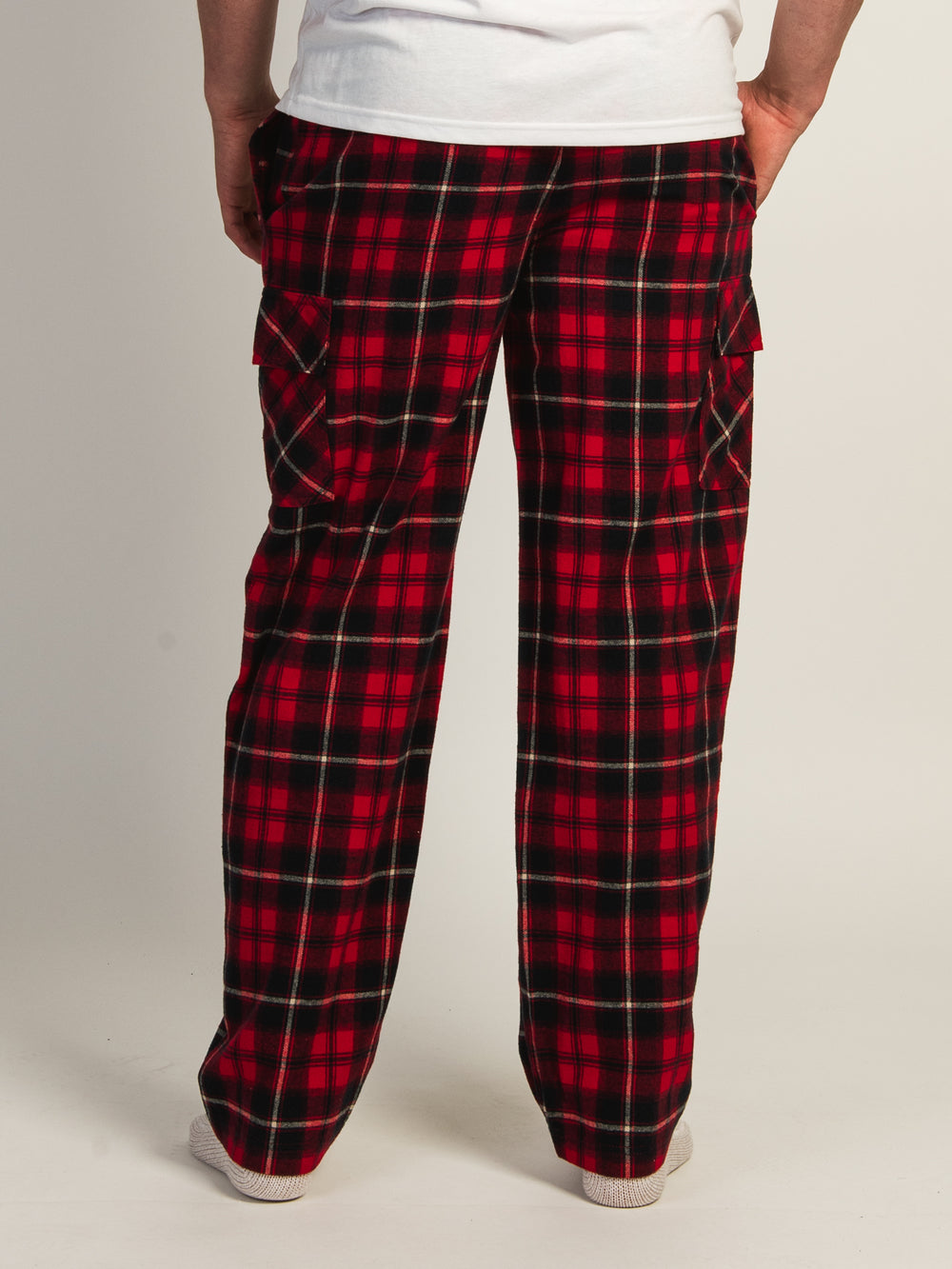 KOLBY THOMAS CARGO PLAID PANT - RED