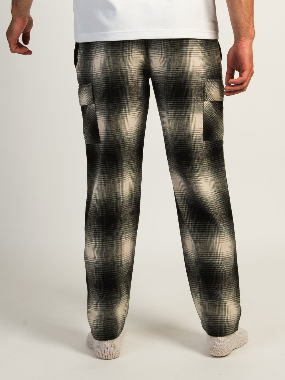 KOLBY THOMAS CARGO PLAID PANT - BLACK