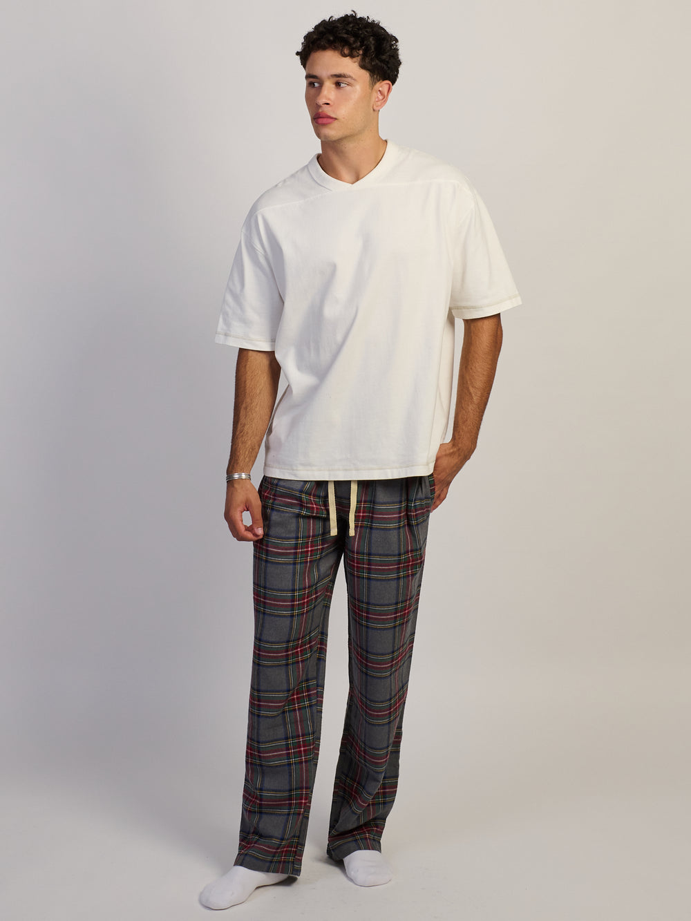 KOLBY PLAID PANT - GREY