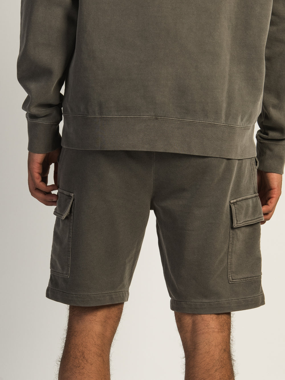 KOLBY GARMENT DYE FRENCH TERRY CARGO SHORT - IRON