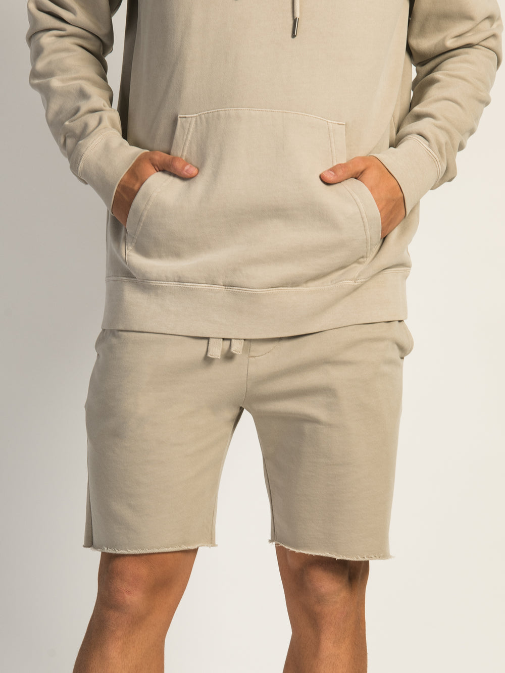 KOLBY GARMENT DYE FRENCH TERRY JOG SHORT - OATMEAL