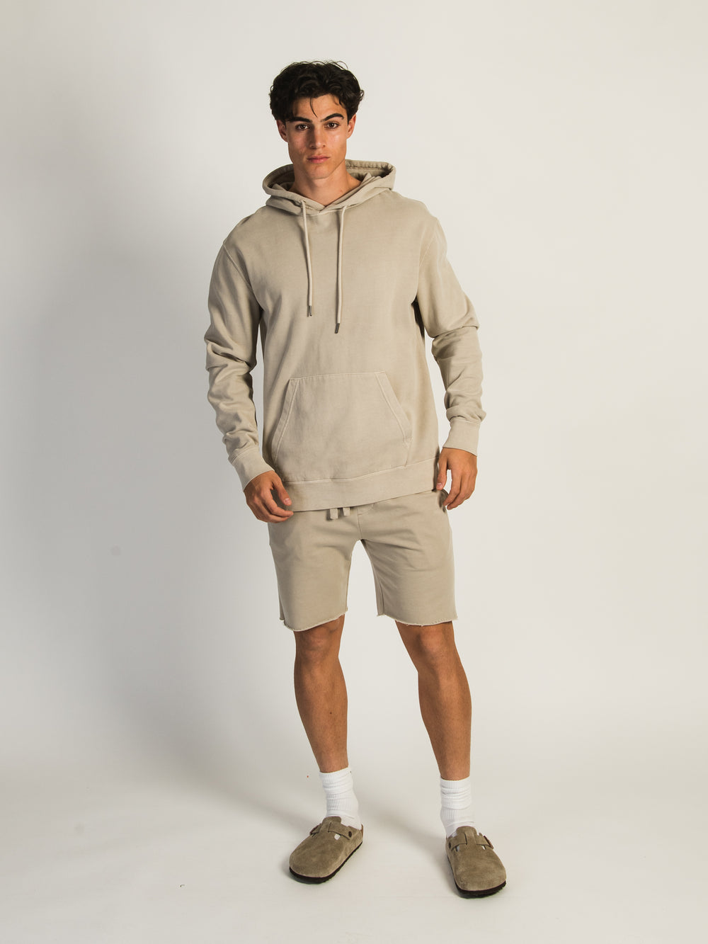 KOLBY GARMENT DYE FRENCH TERRY JOG SHORT - OATMEAL