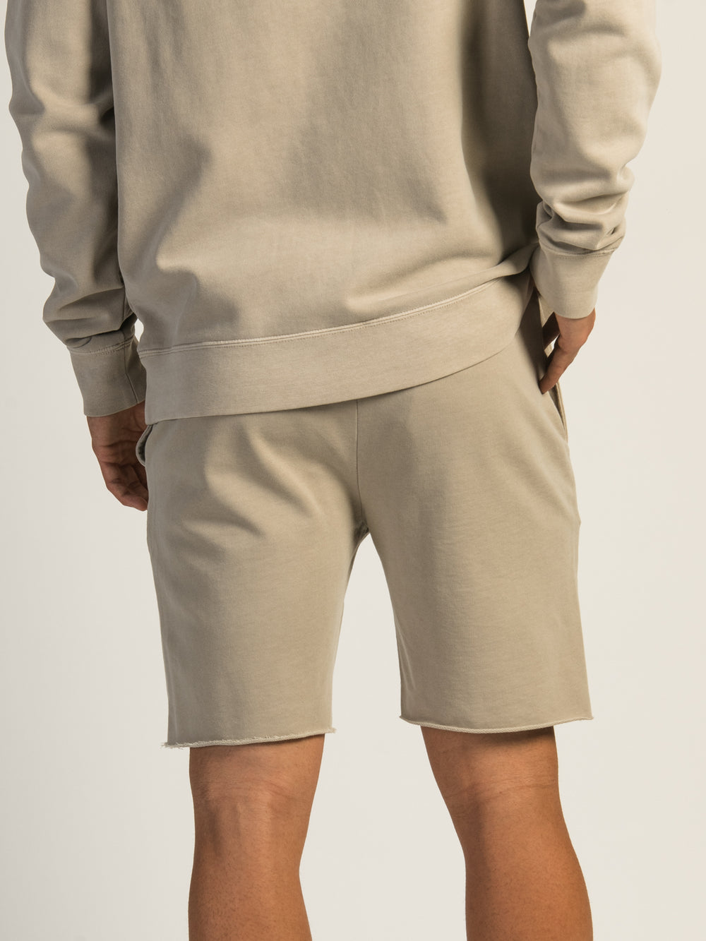 KOLBY GARMENT DYE FRENCH TERRY JOG SHORT - OATMEAL