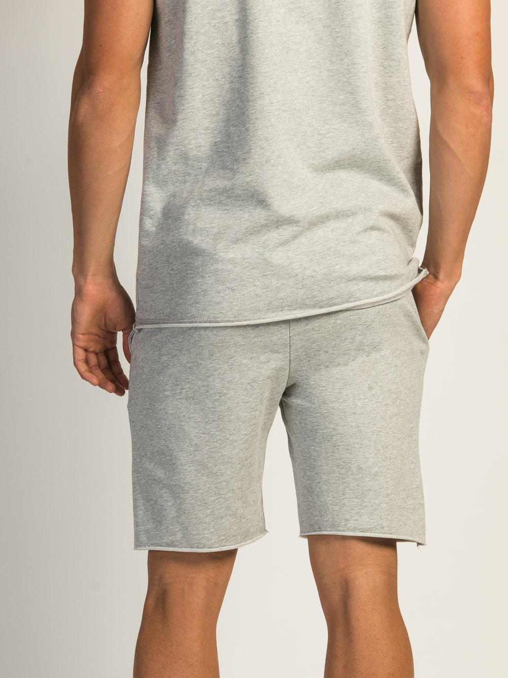 KOLBY GARMENT DYE FR TERRY MELANGE JOG SHORT - GREY MELANGE