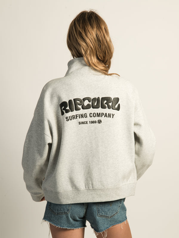 RIP CURL SURF PUFF QUARTER ZIP - GREY