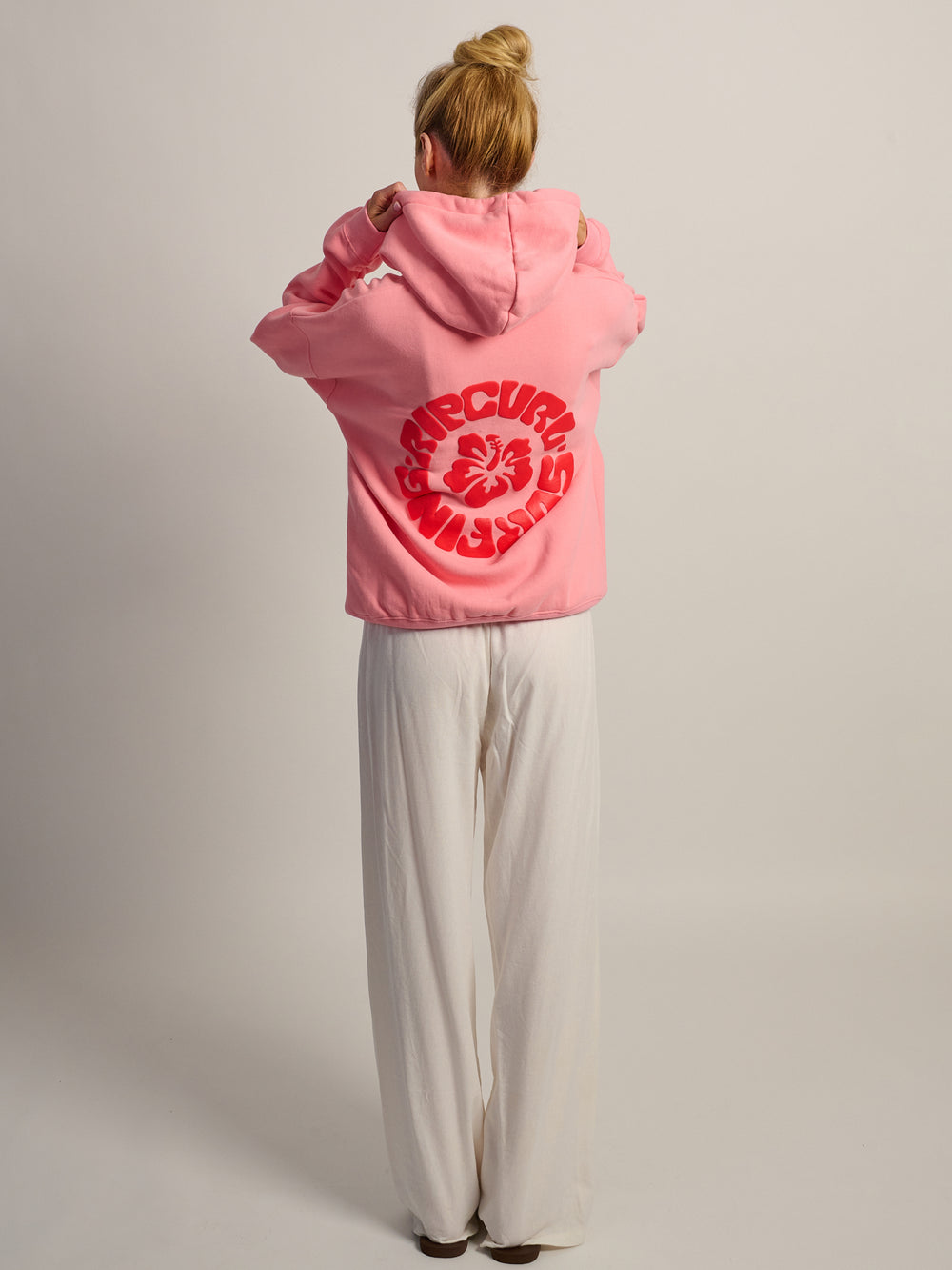 RIP CURL SURF PUFF HERITAGE HOODIE - PINK