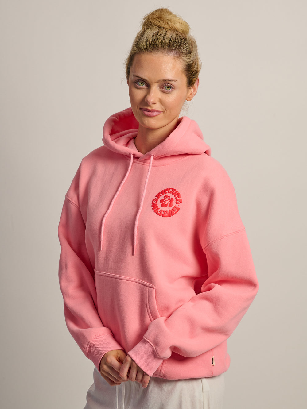 RIP CURL SURF PUFF HERITAGE HOODIE - PINK