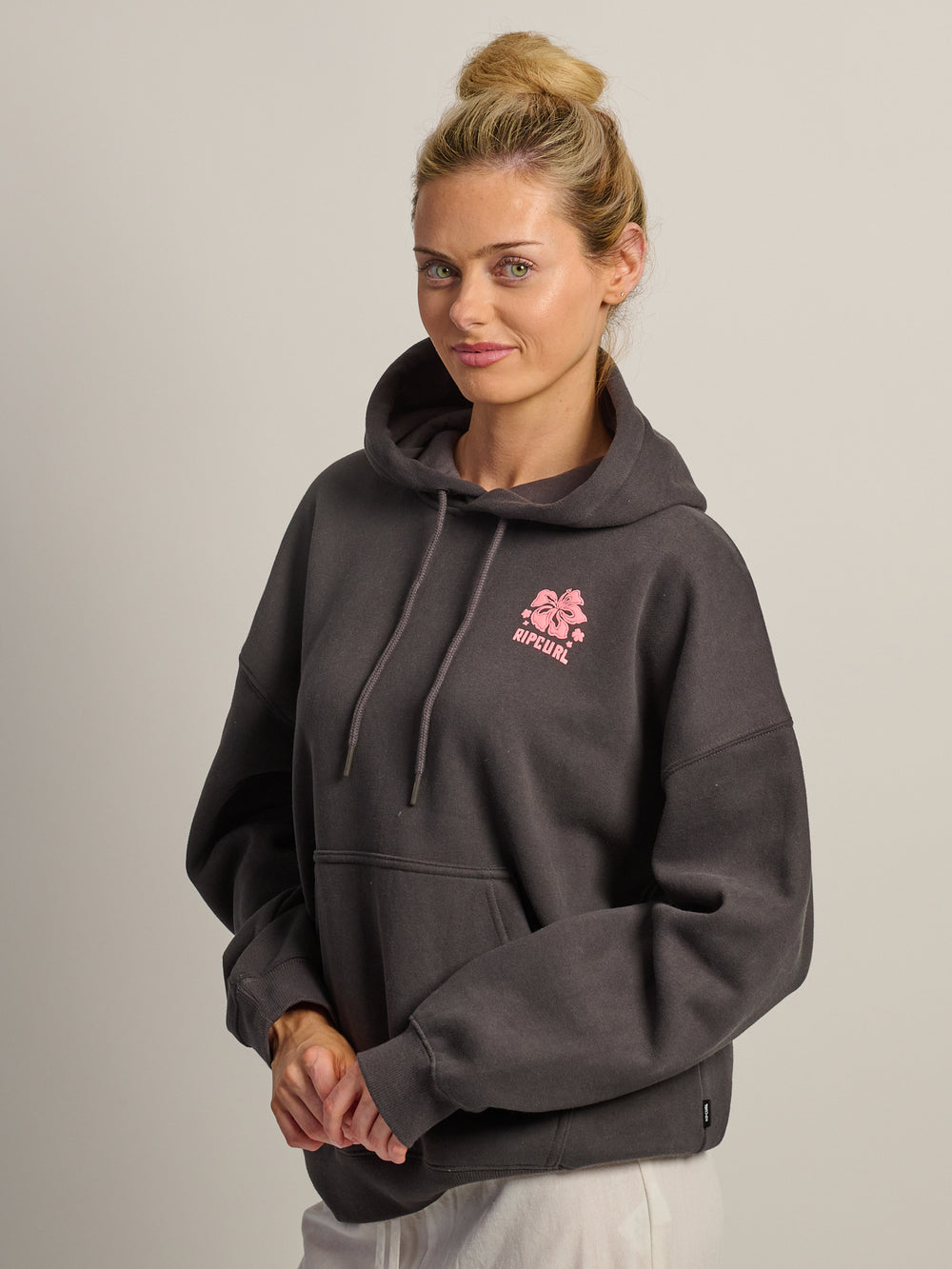 RIP CURL SURF PUFF HERITAGE HOODIE - BLACK