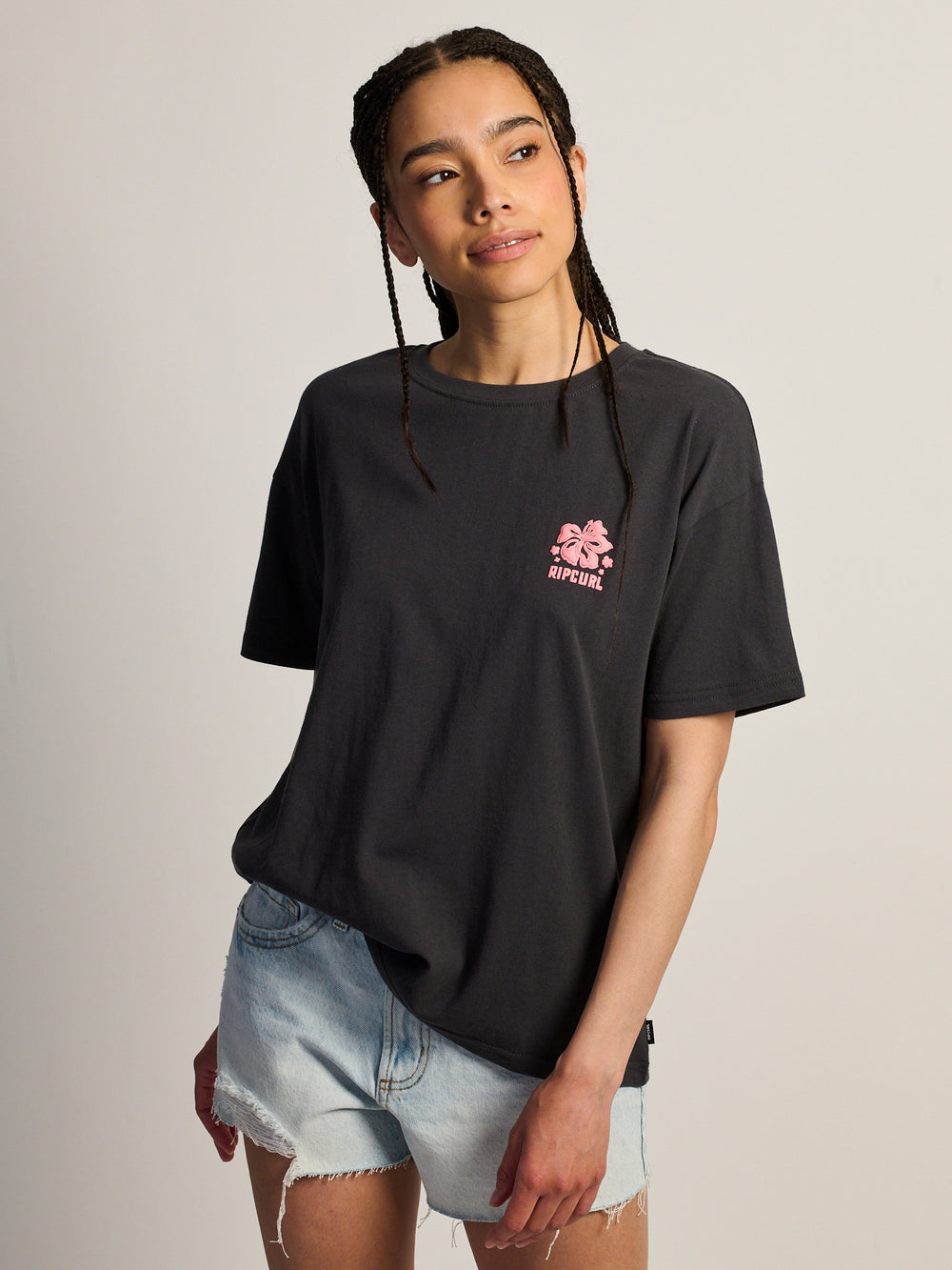 RIP CURL SURF PUFF PARTY PK RELAXED  TEE - BLACK