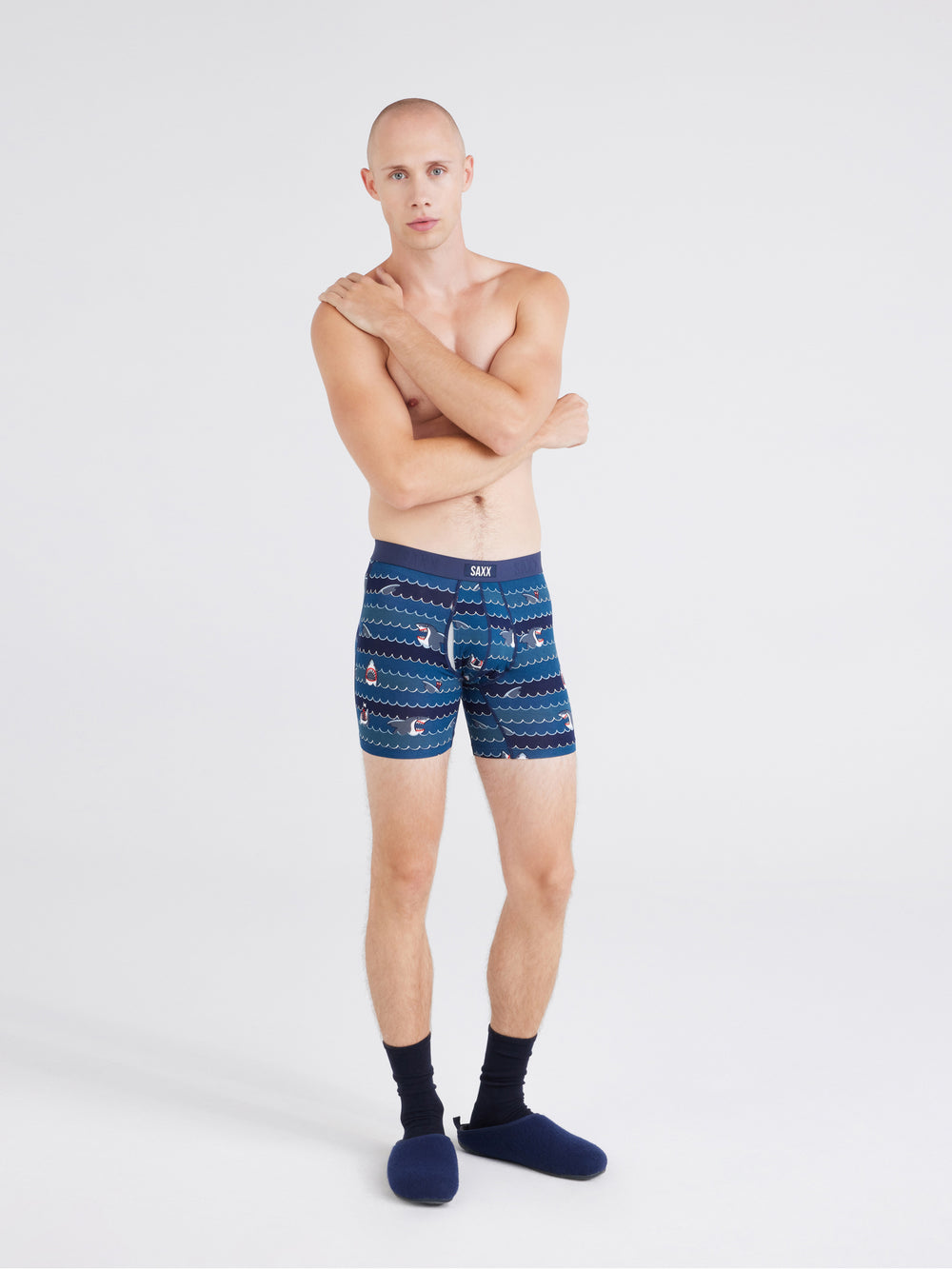 SAXX VIBE EXTRA BOXER BRIEFS FLY - GET SHARKY