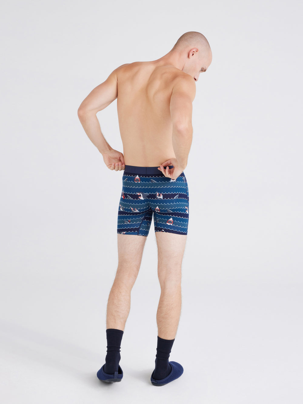 SAXX VIBE EXTRA BOXER BRIEFS FLY - GET SHARKY