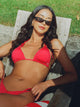 SKINNY DIP TILLY TIE BOTTOM - ROUGE PIN DOT SKINNY DIP - Boathouse USA