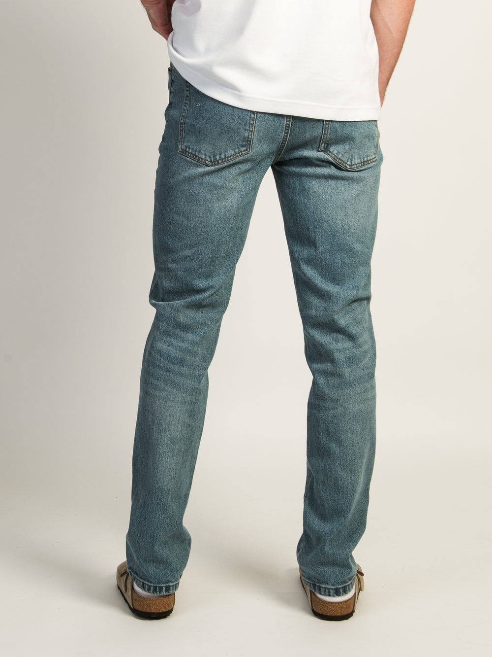 TAINTED SLIM FIT DENIM JEANS - MID WASH