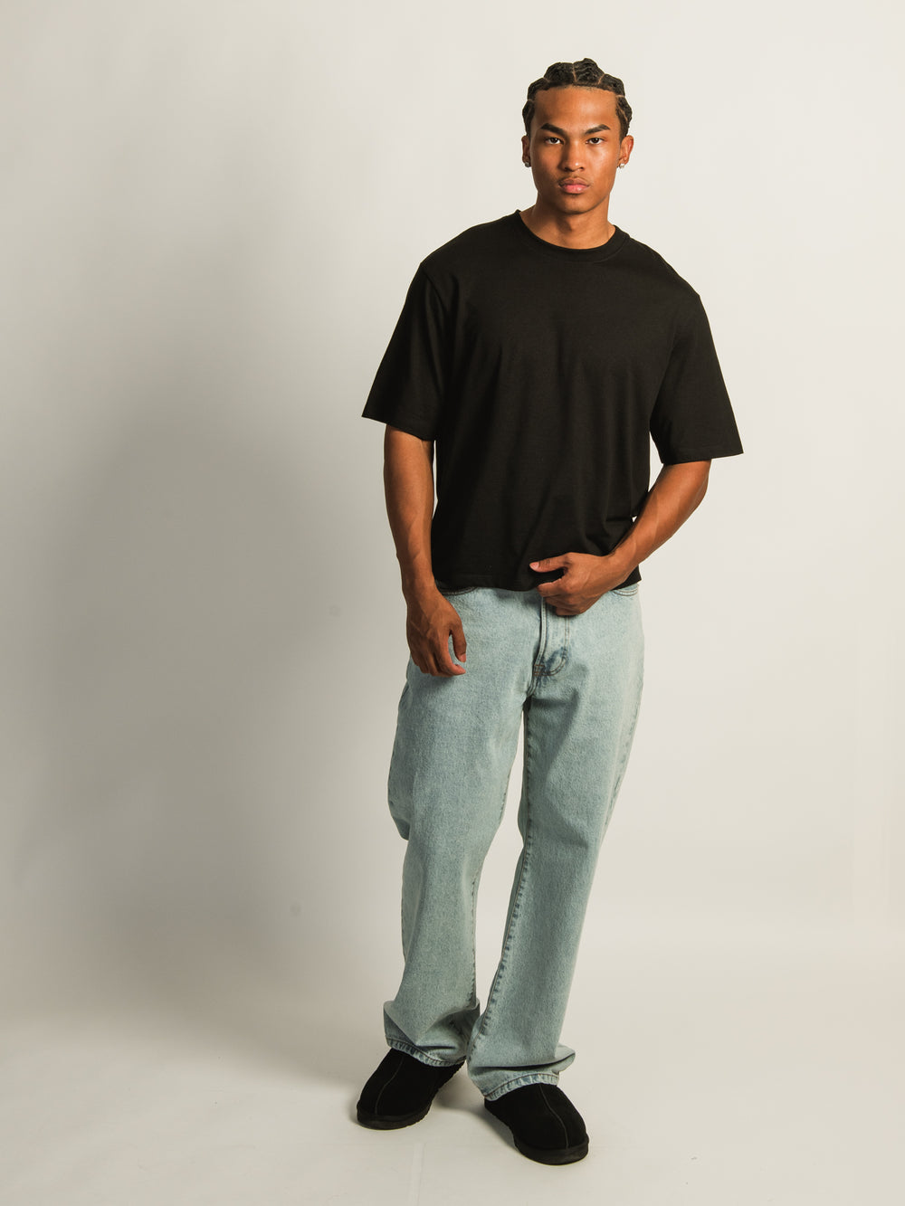 TAINTED BAGGY FIT DENIM - LIGHT WASH DENIM