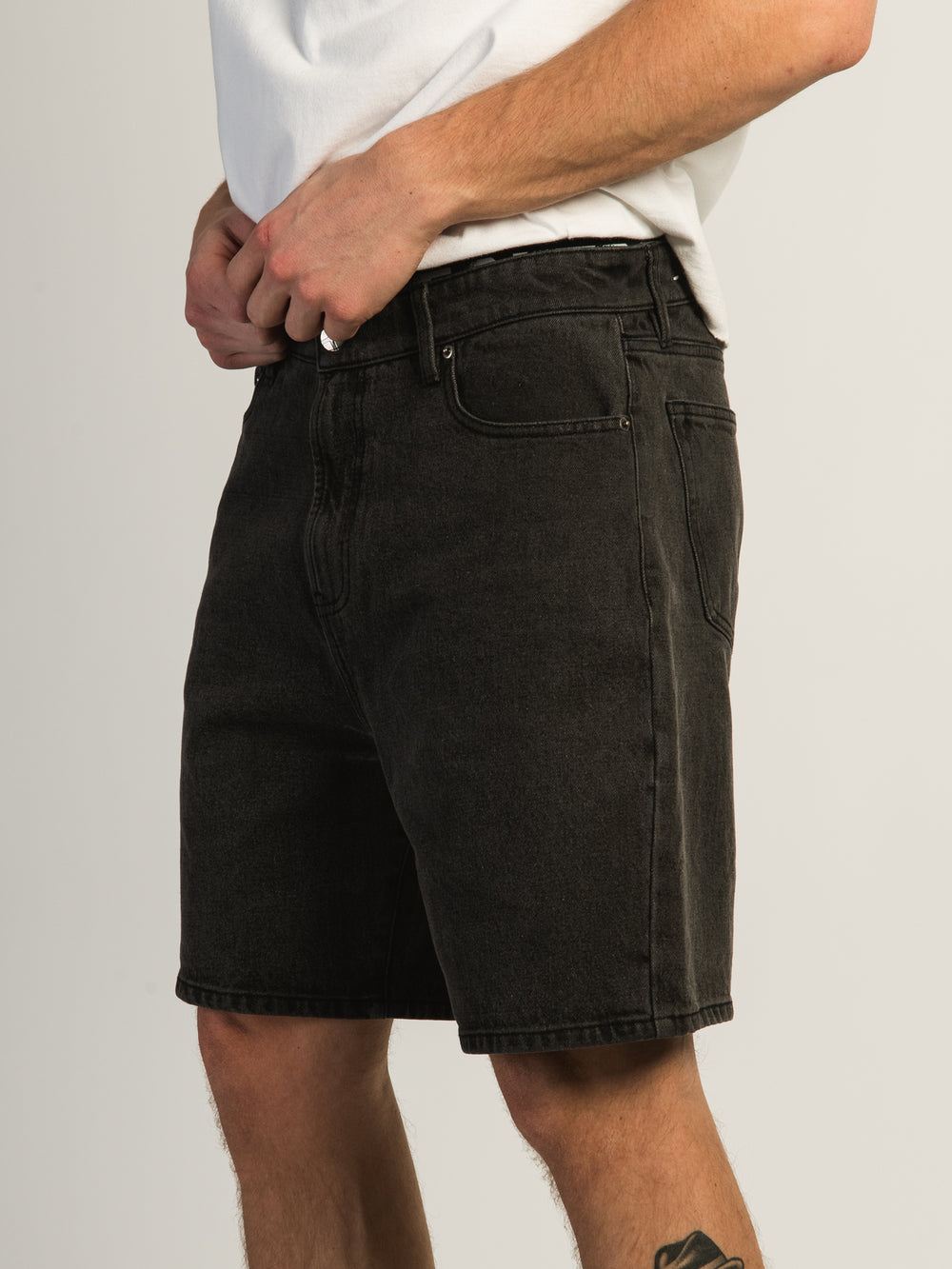 TAINTED DENIM SHORT - BLACK WASH