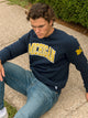 RUSSELL NCAA MICHIGAN SLEEVE EMBROIDERED CREW RUSSELL ATHLETIC - Boathouse USA