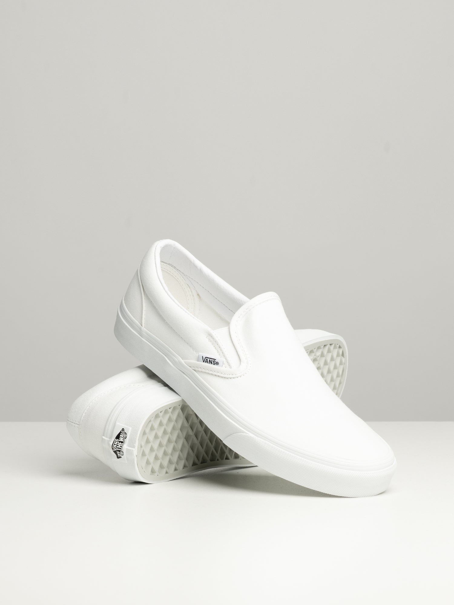 MENS VANS CLASSIC SLIP ON TRUE WHITE CANVAS SHOES