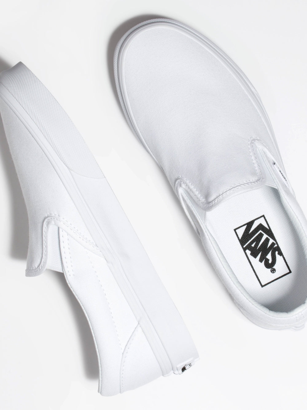 WOMENS VANS CLASSIC SLIP-ON TRUE WHITE CANVAS SHOES