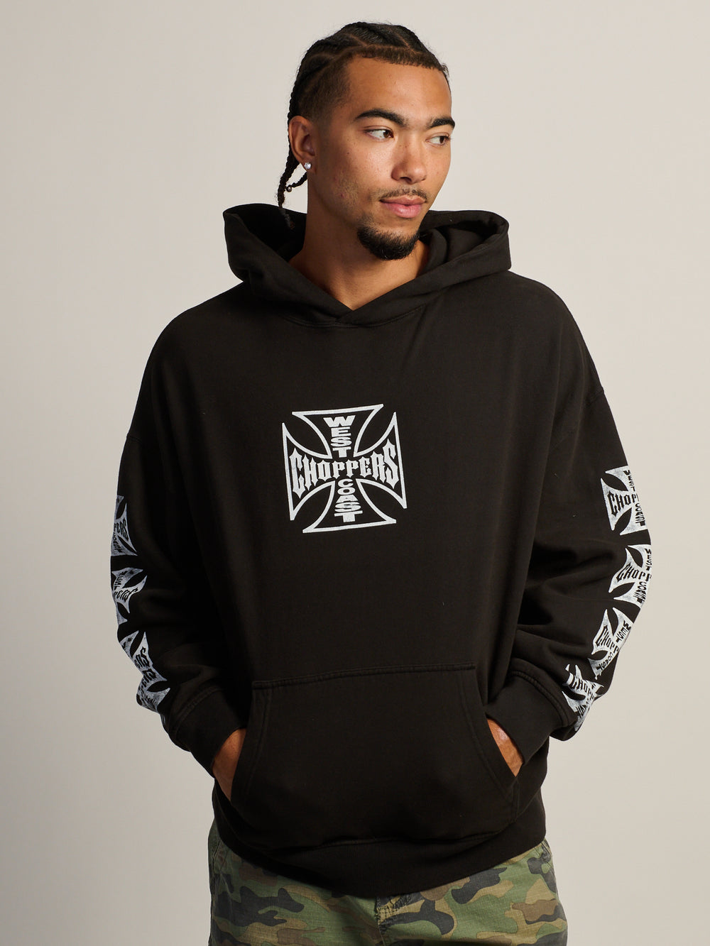 WEST COAST CHOPPERS CROSS RELAXED PULL OVER HOODIE